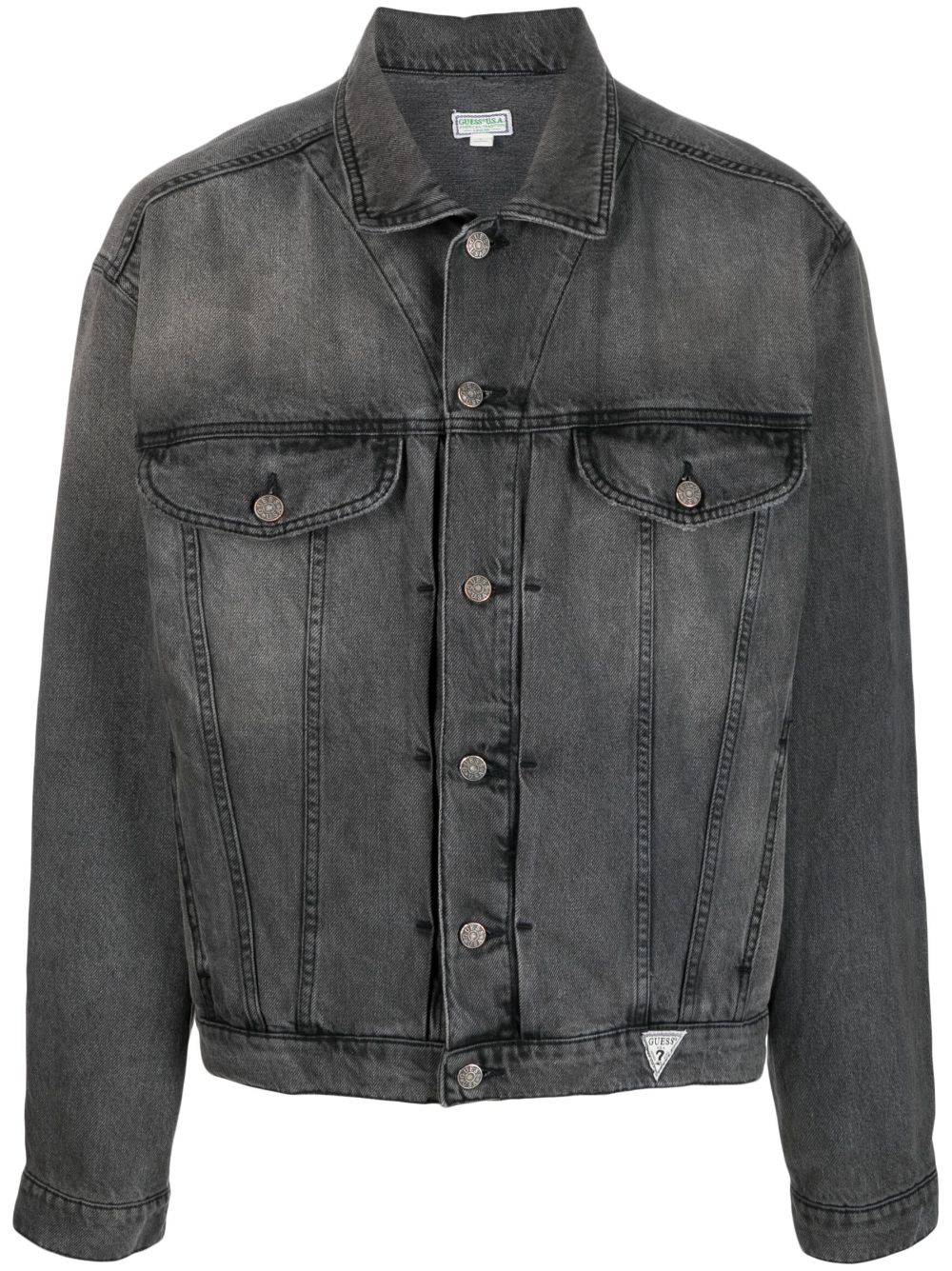Logo-patch denim jacket - Black