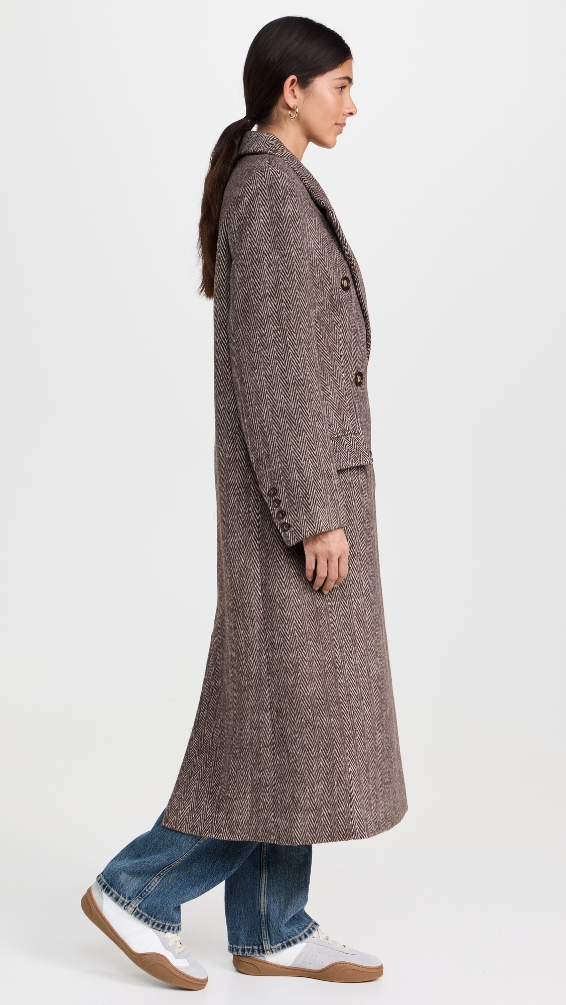Morana Coat Brown Herringbone