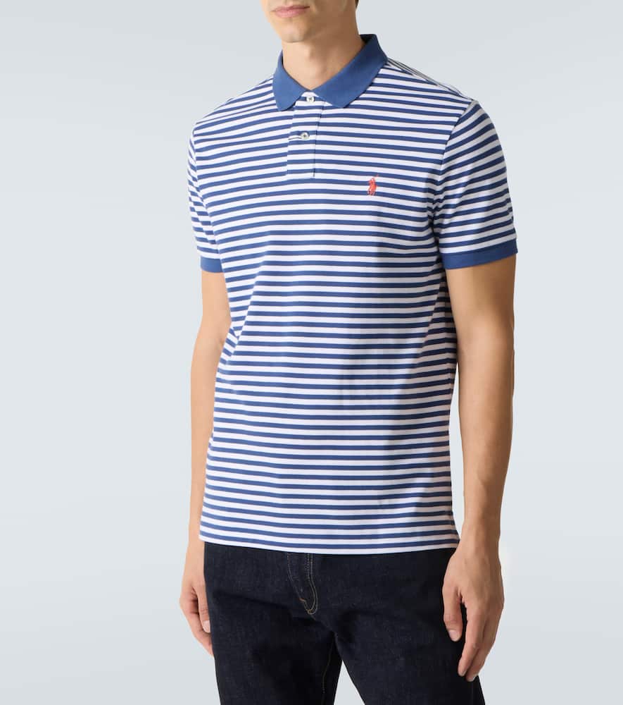 Striped cotton polo shirt
