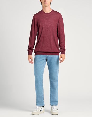 Man Sweater Burgundy Size 38 Virgin Wool, Silk
