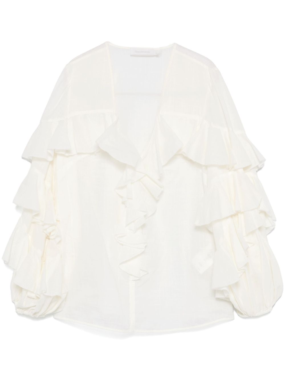 Ruffled blouse - White