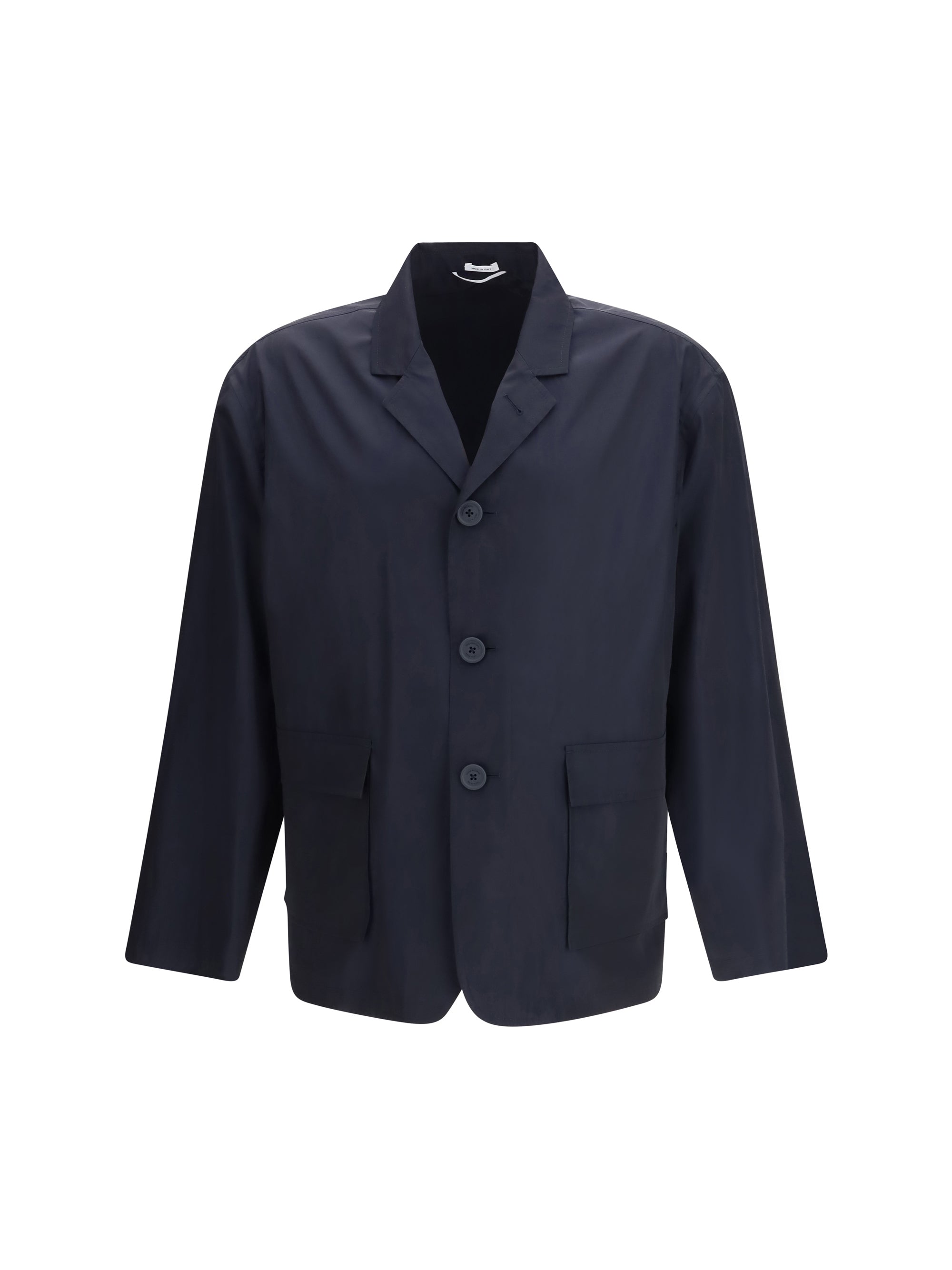 Packable Logo Print Jacket — Navy