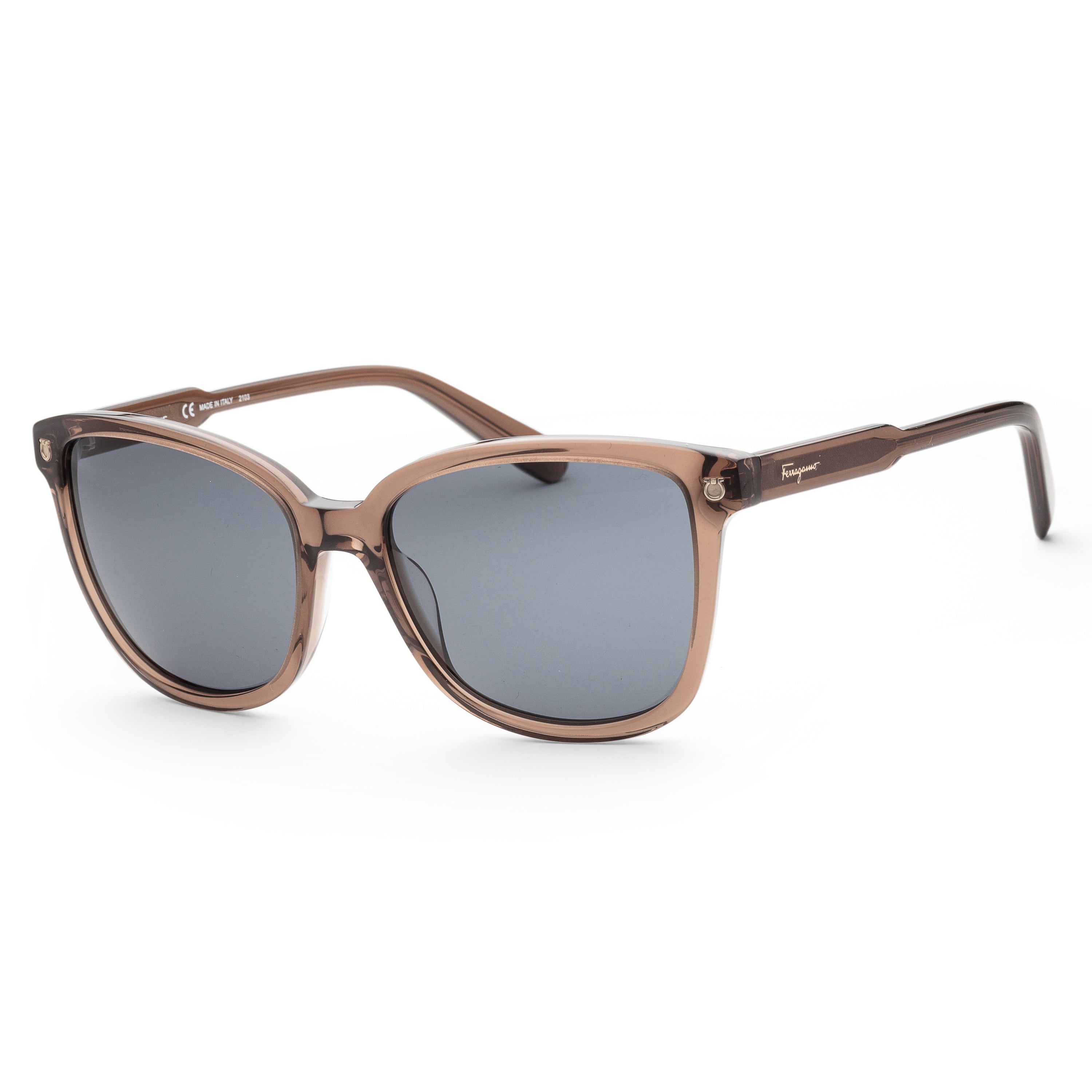 Salvatore Ferragamo Square Sunglasses SF815S 210 Transparent Brown 56mm 815 Salvatore Ferragamo BrownBlue Square Sunglasses for Zambia  main image 4