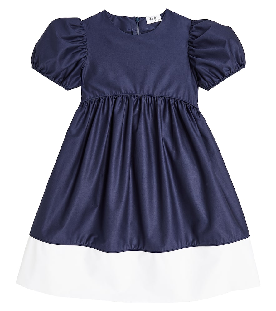 Il Gufo Puff-sleeve cotton-blend dress