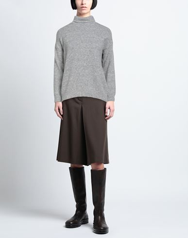 Woman Turtleneck Grey Size 6 Wool, Silk