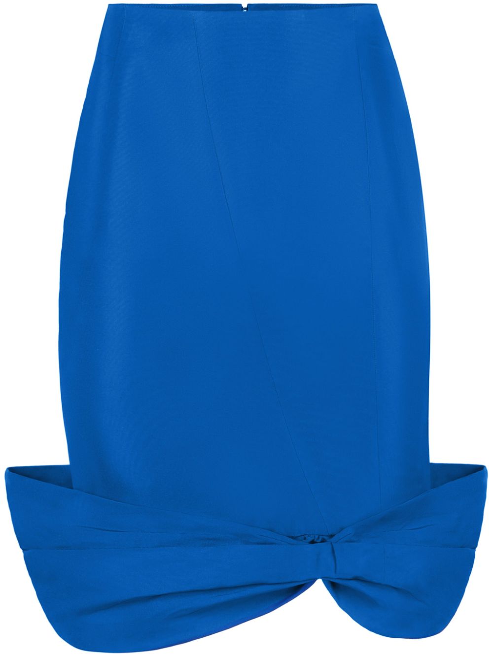 Taffeta Bow Peplum Mid Skirt - Blue