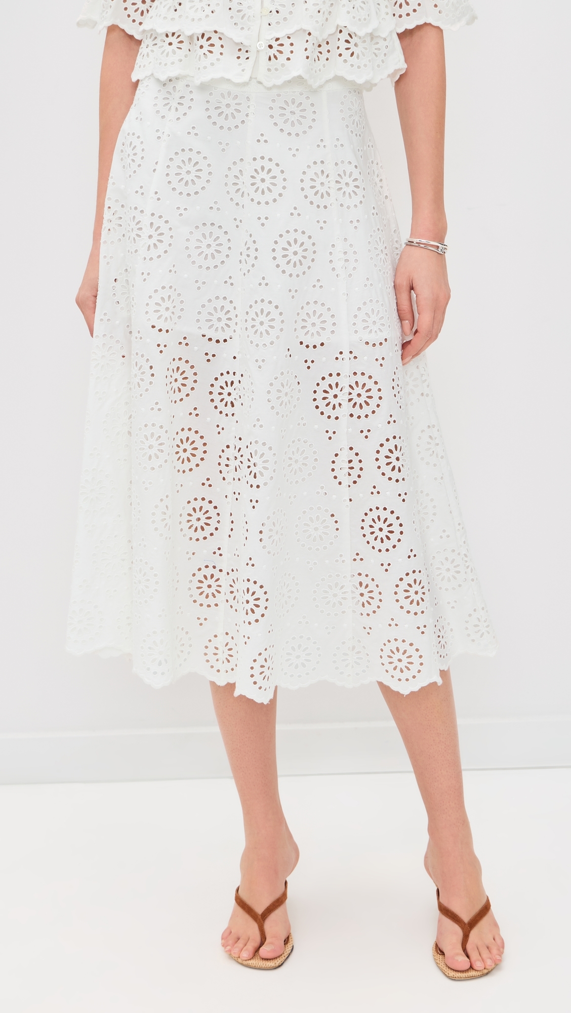 The Solstice Eyelet Skirt White