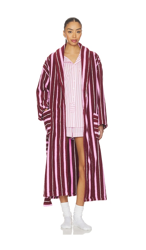 Hommey Terry Robe in Burgundy. - S/M also in