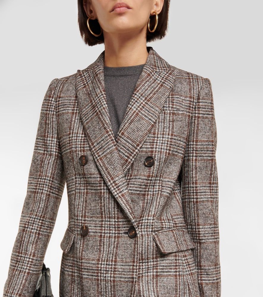 Double-breasted wool-blend blazer