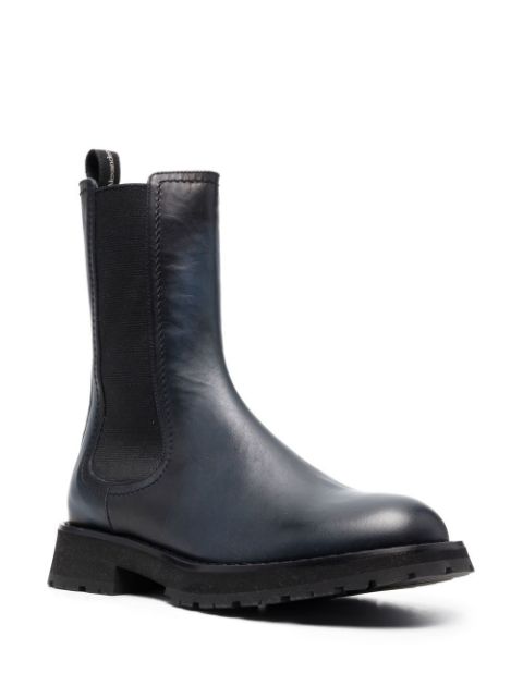 Elasticated leather boots