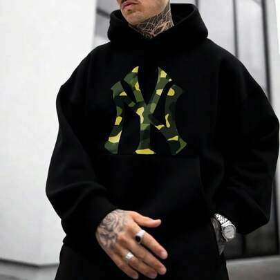 Men Graphic Hoodies | Camo YN Graphic | Men's Fashion Hoodie | Fleece Lined Fabric, Winter Warm Hooded Sweatshirt | Gift For Husband/Boyfriend | Unise