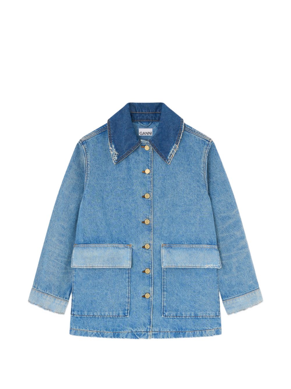 Patchwork Denim Jacket — Blue