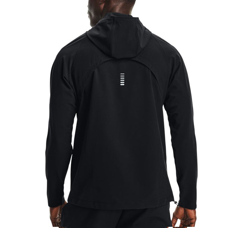 Men's Out The Storm waterproof Light Woven Running Sports Hooded Jacket Black