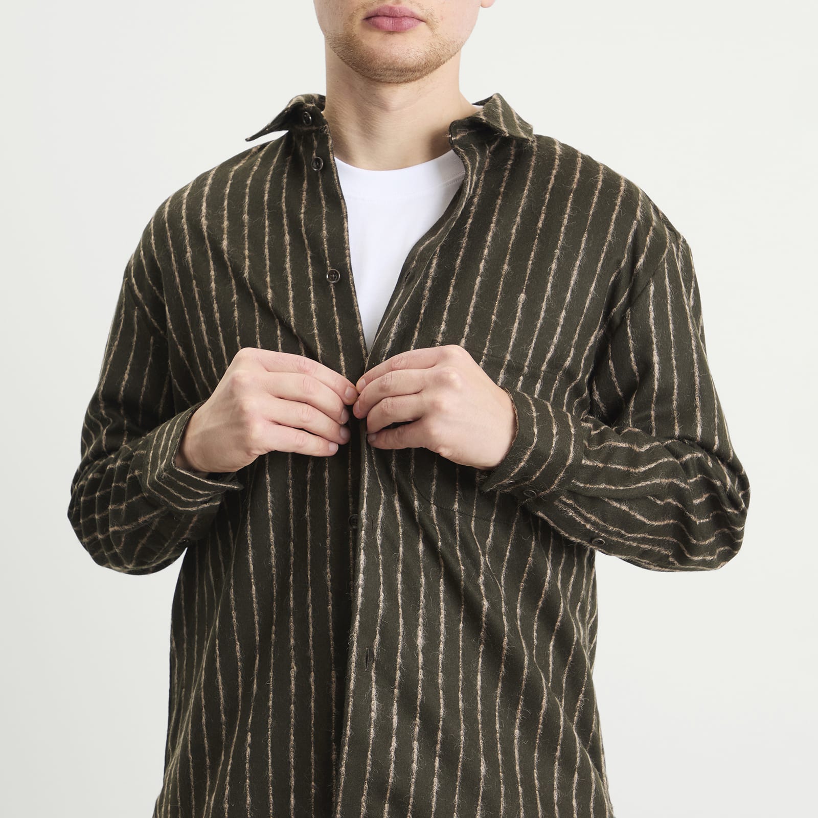 Men's Gusto Shirt Salmon Stripe