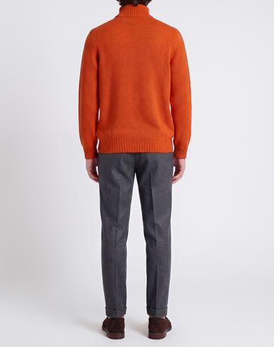 Man Turtleneck Orange Size S Merino Wool
