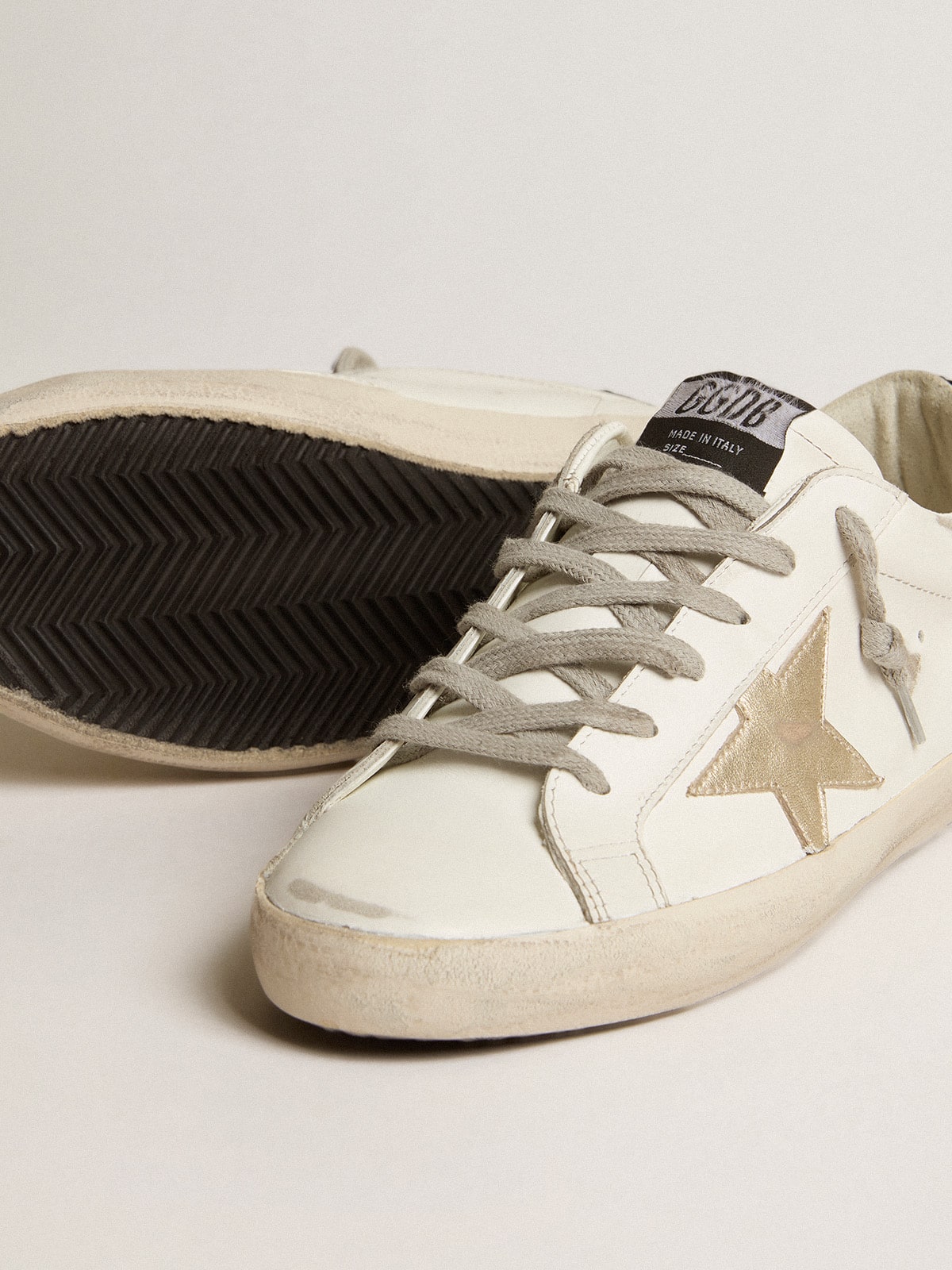 Golden Goose - Women's Super-star With Gold Star And Black Glitter Heel Tab, Woman