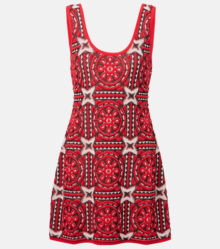 Sole Star cotton-blend jacquard minidress