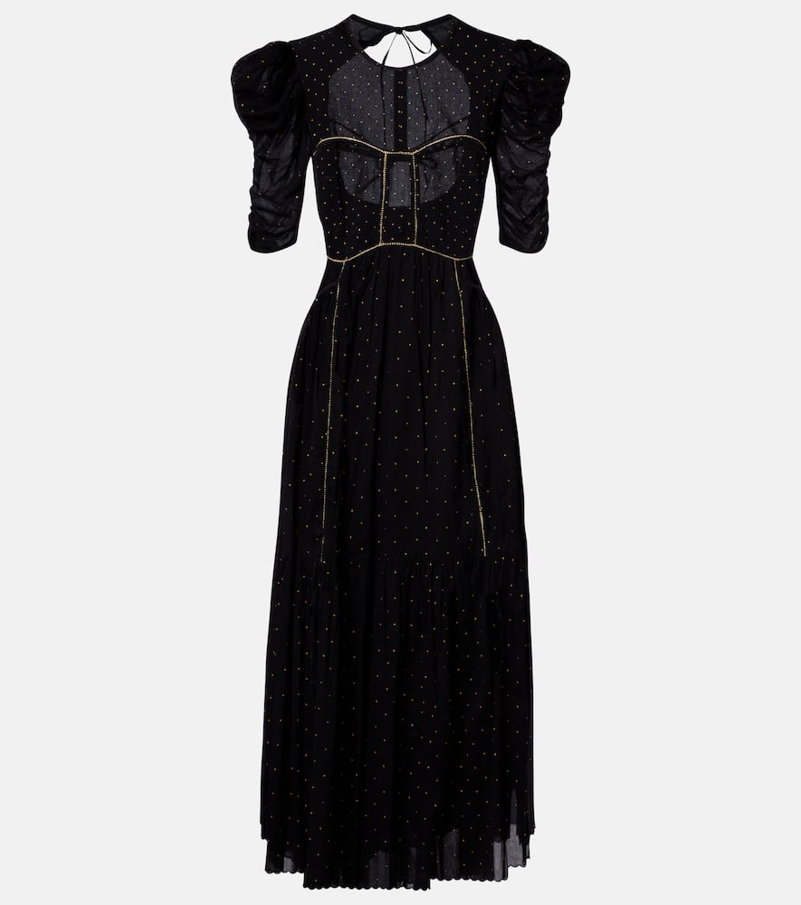 Sichene polka-dot cotton maxi dress