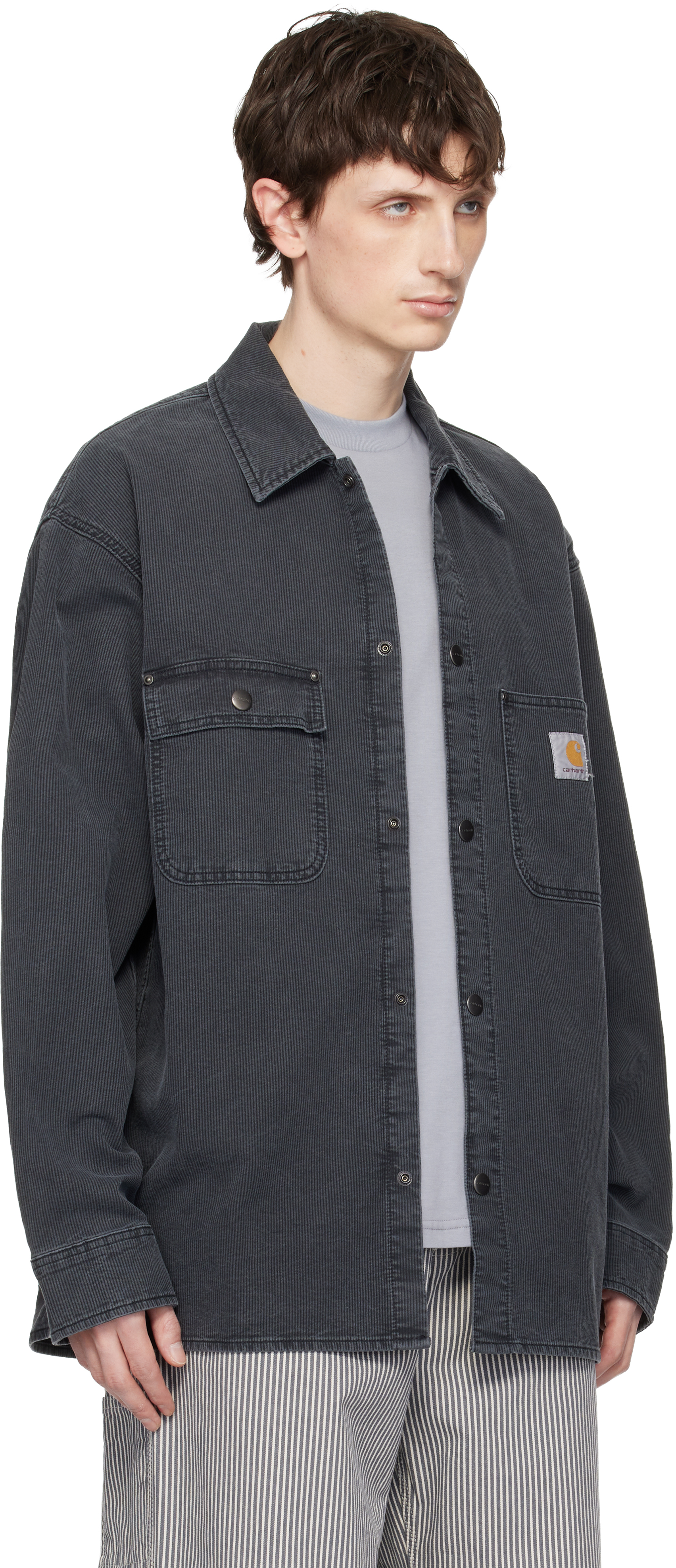 Gray Parrish Corduroy Overshirt