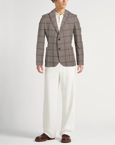 Man Blazer Purple Size 44 Cotton, Elastane