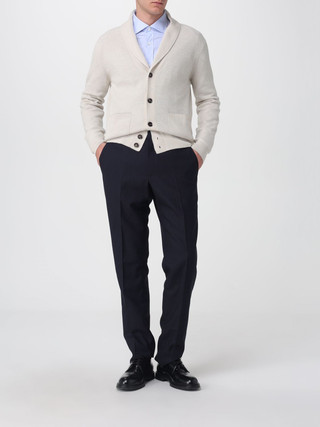 Cashmere-wool cardigan - Neutrals