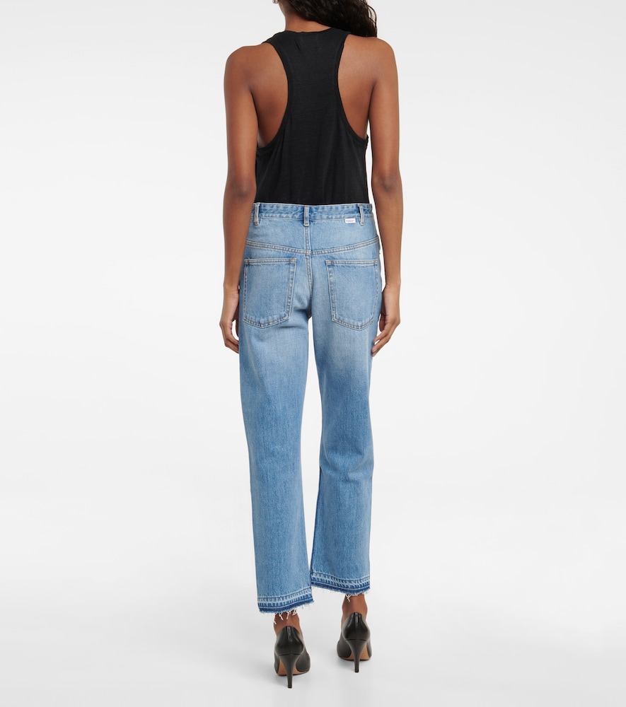 High-rise slim-fit pants
