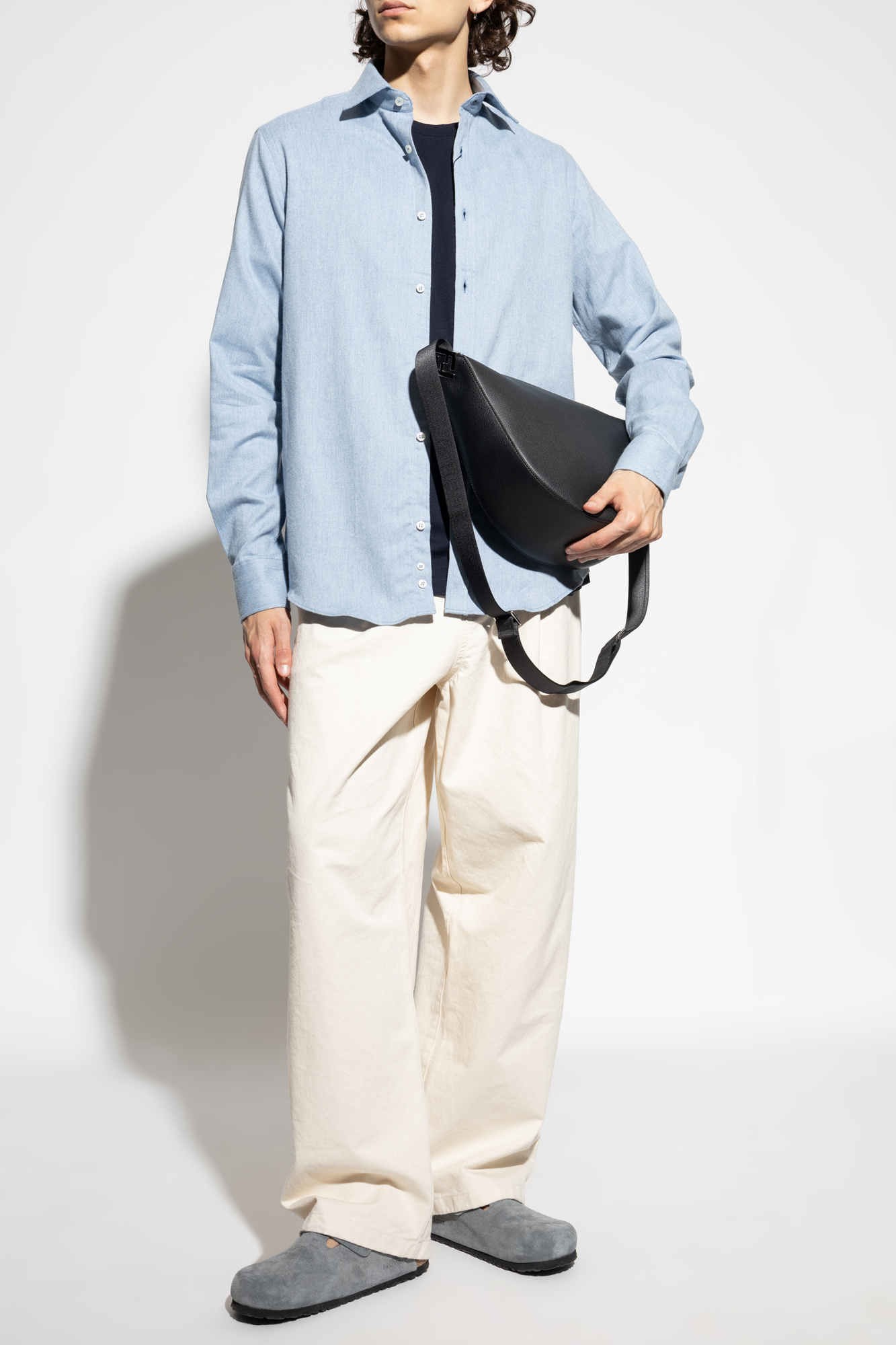 Cotton Shirt, Men's, Blue
