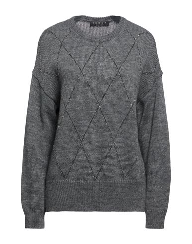 Woman Sweater Charcoal Size L Acrylic, Viscose, Wool, Alpaca wool