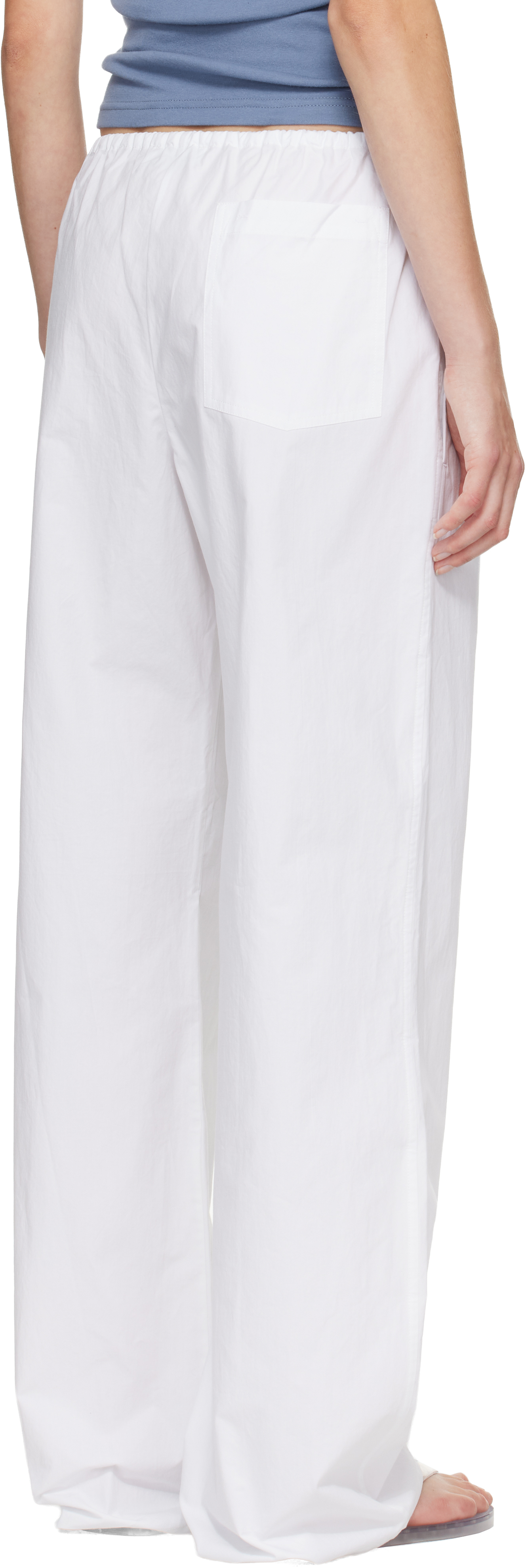 White Drawcord Trousers