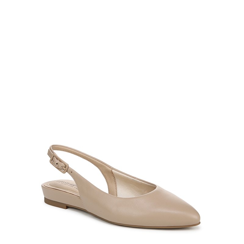 Women's Percy Slingback Flat Shoes (Taupe Faux Leather)