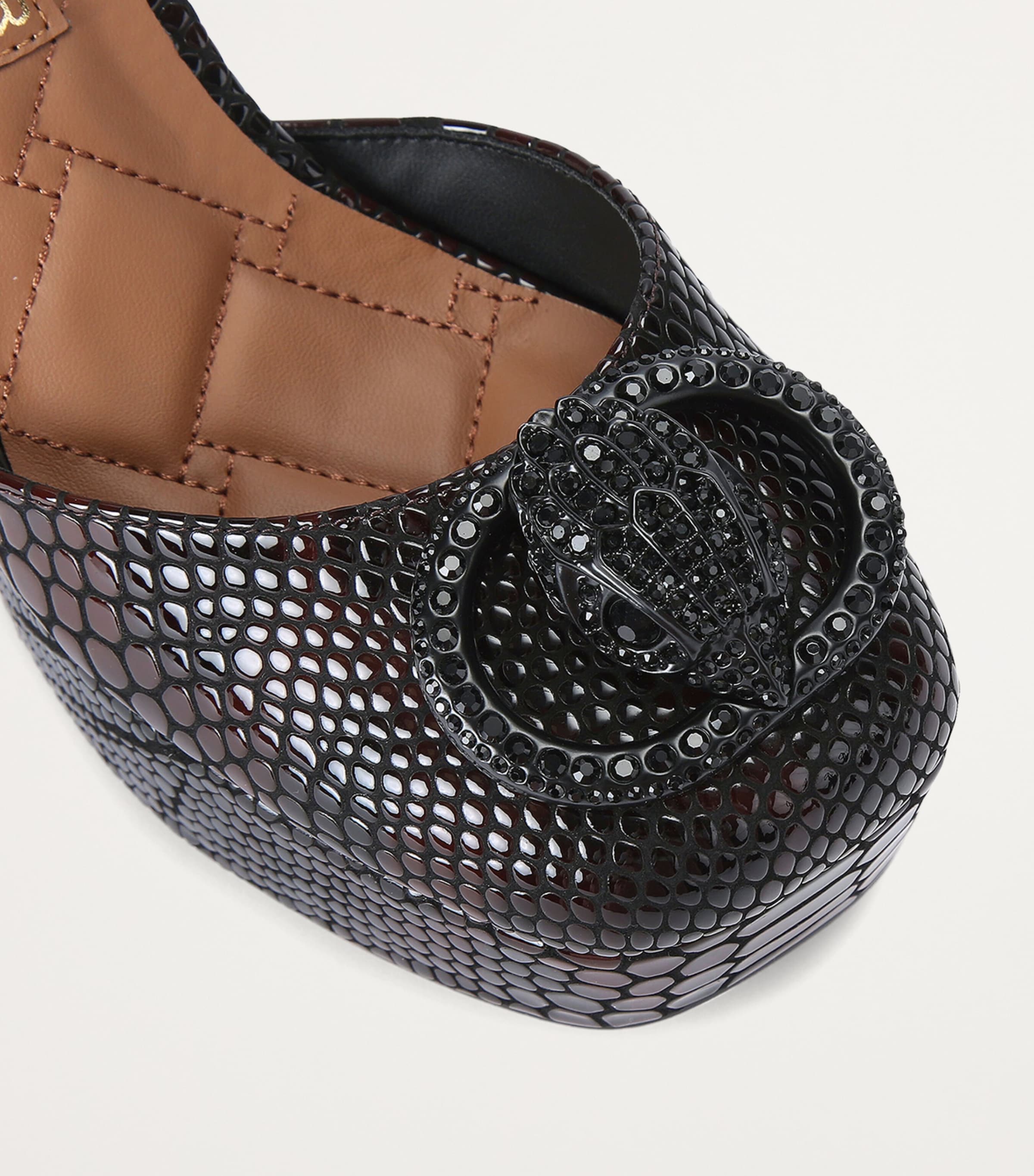 Snake-Effect Chelsea Platform Heels