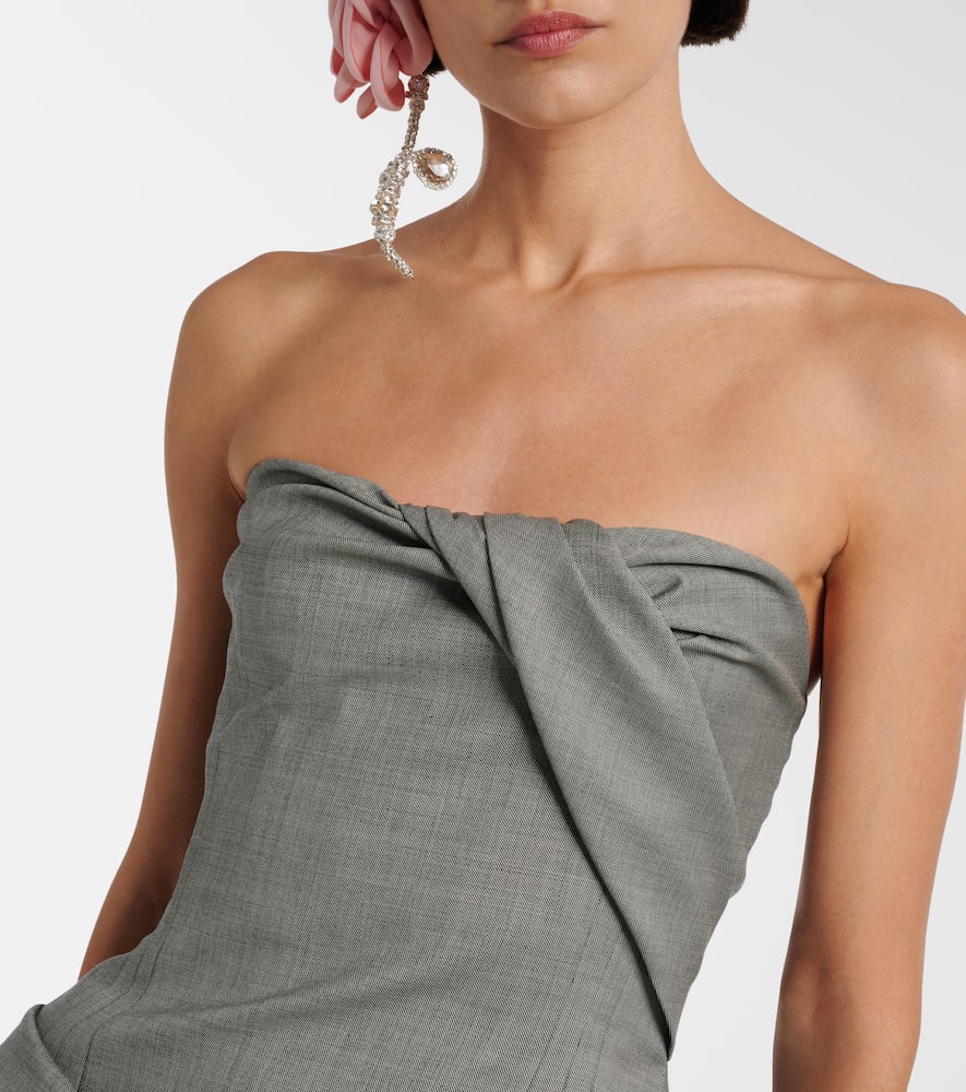 Draped wool minidress