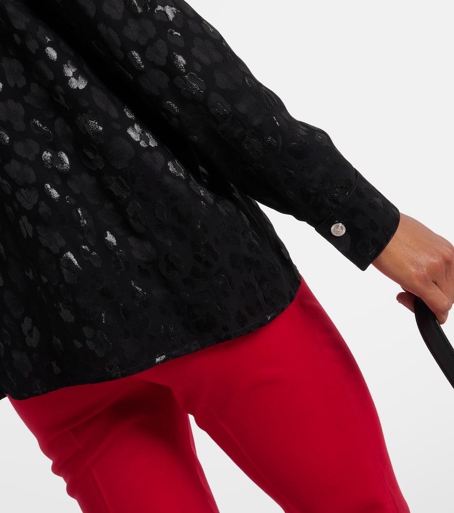 Jacquard satin blouse