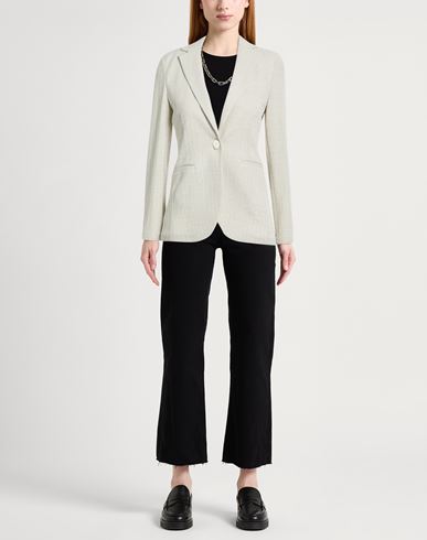 Woman Blazer Light grey Size 6 Cotton, Linen, Polyamide