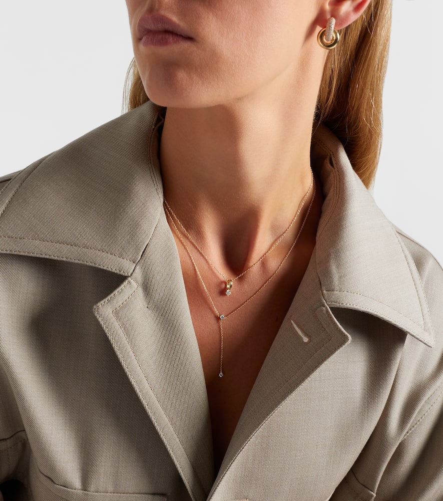 14kt gold charm necklace with diamonds