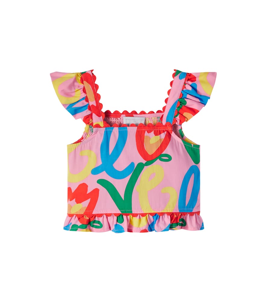 Printed ruffled top