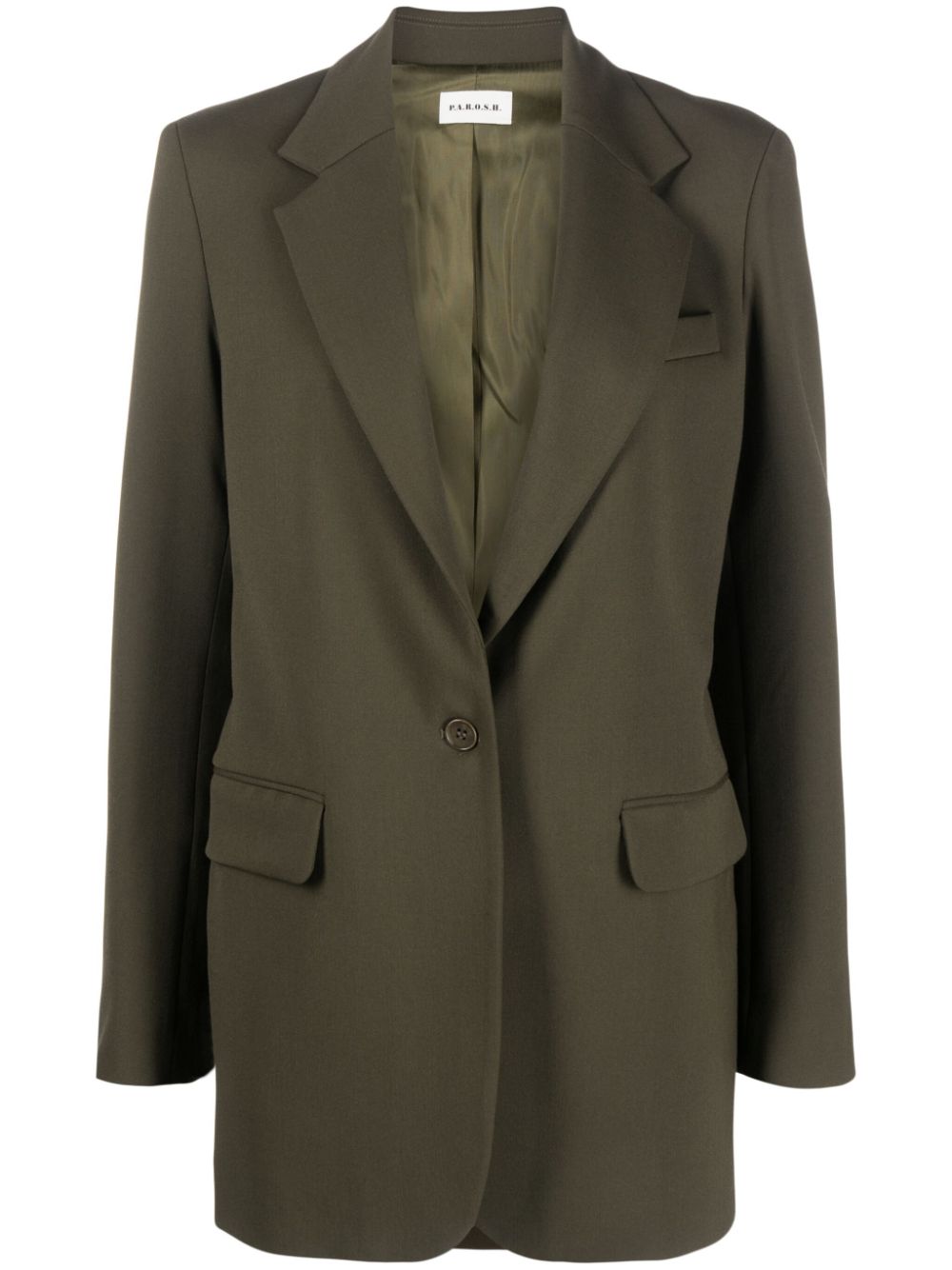 Single-breasted virgin wool blazer - Green
