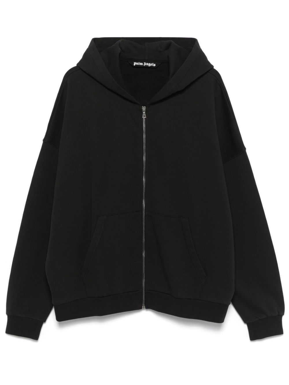 Curved-logo hoodie - Black