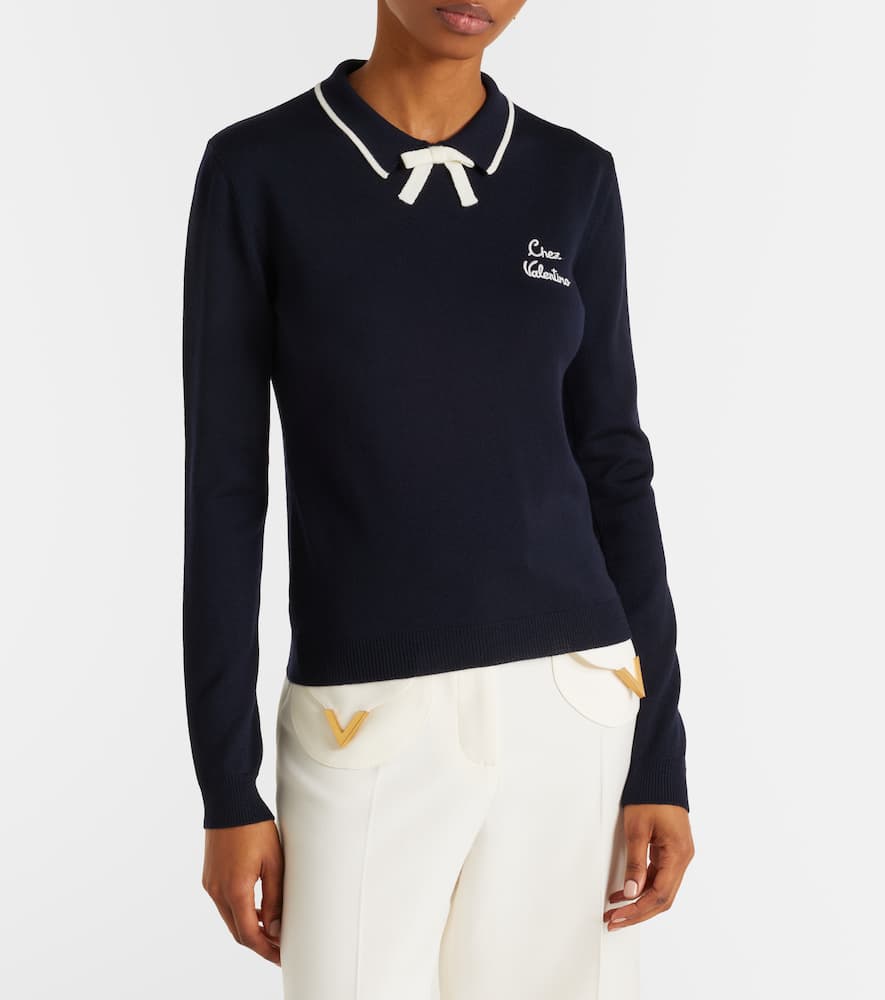 Chez virgin wool polo sweater