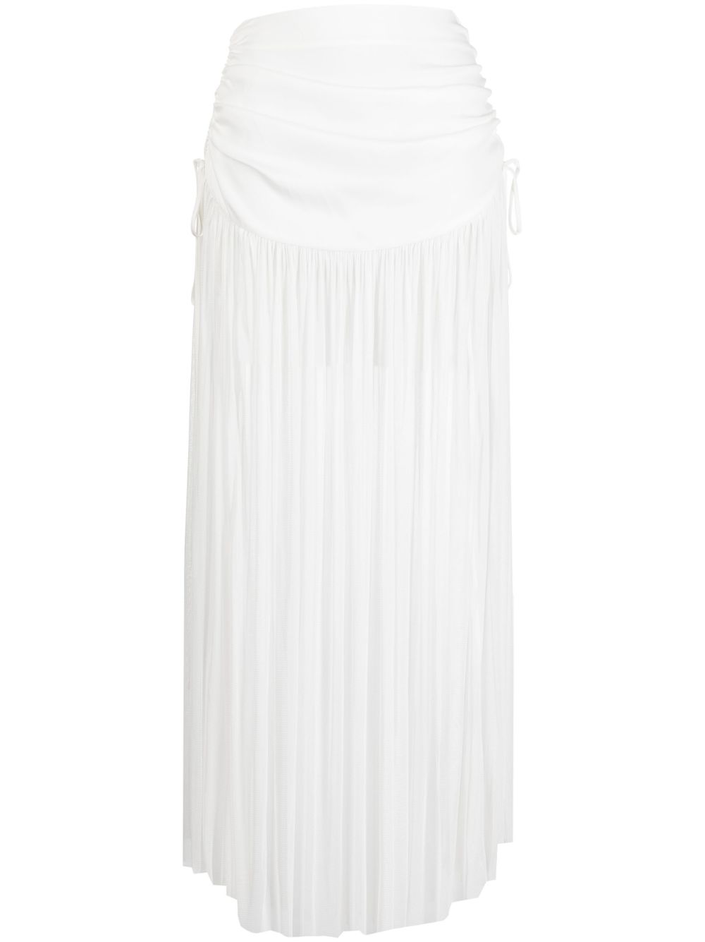 Sheer tulle-panel maxi skirt - White