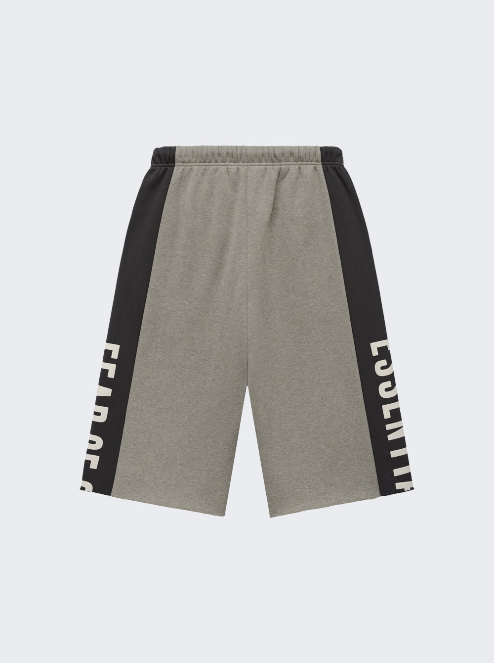 Paneled Raw Cut Off Sweat Shorts Seal Heather And Iron Grey