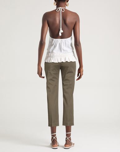 Woman Pants Military green Size 26 Cotton, Elastomultiester, Elastane