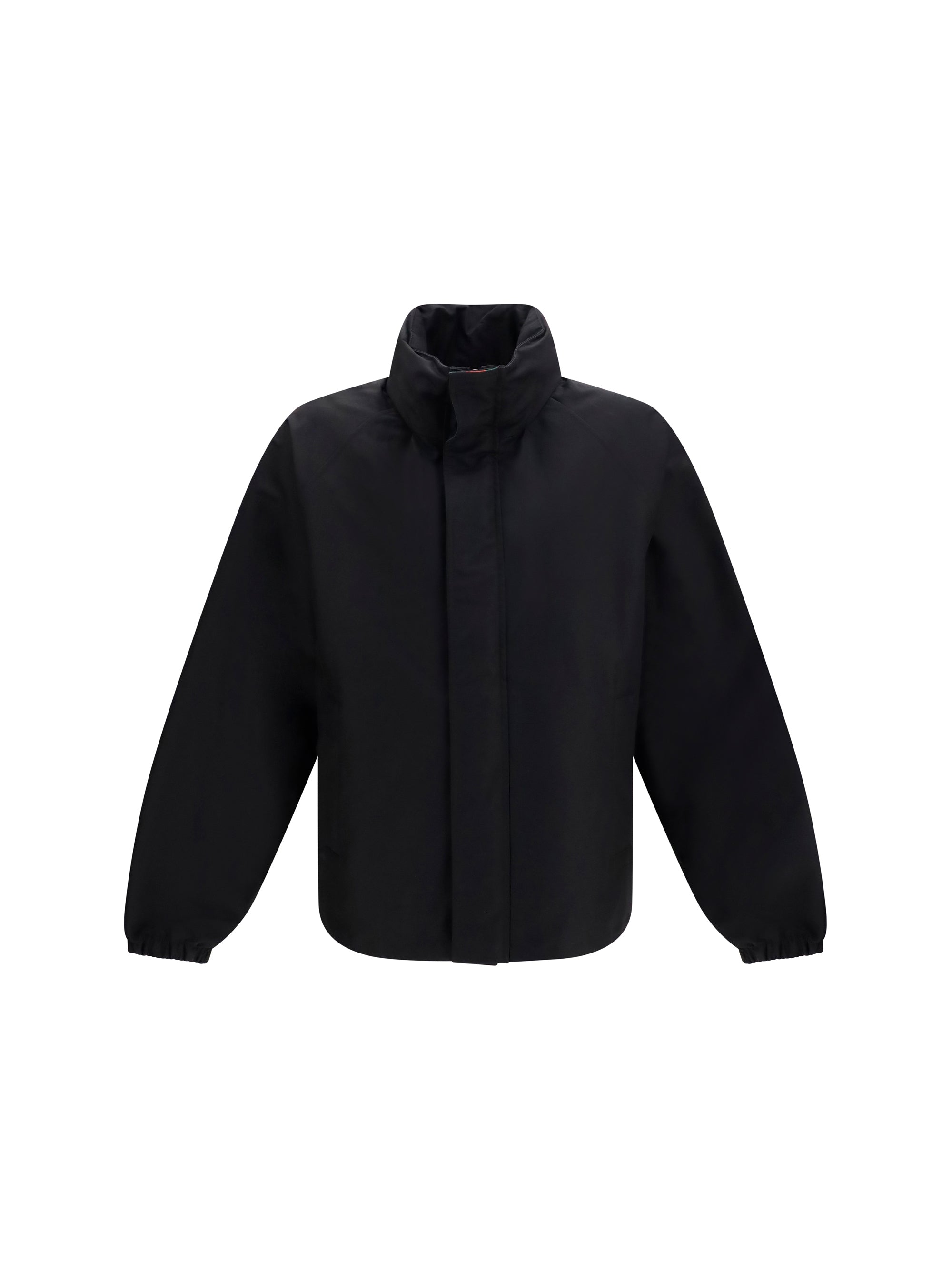 Compact Cotton Zip Jacket — Black
