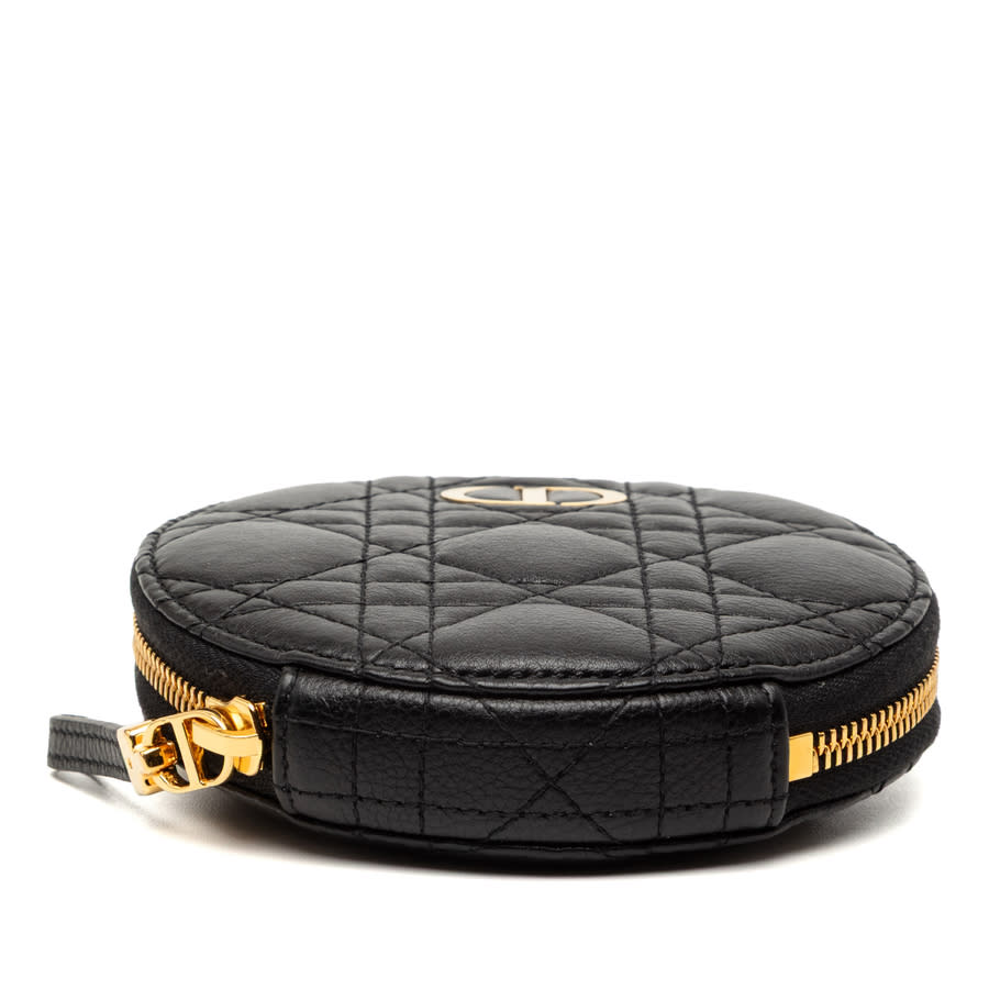 Pre-owned Calfskin Cannage Round Caro Pouch with Chain MA-56-0251X