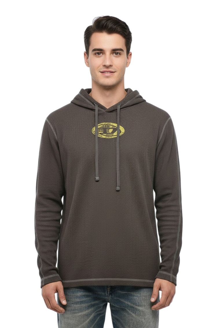 Brown Logo Regular Hoodie