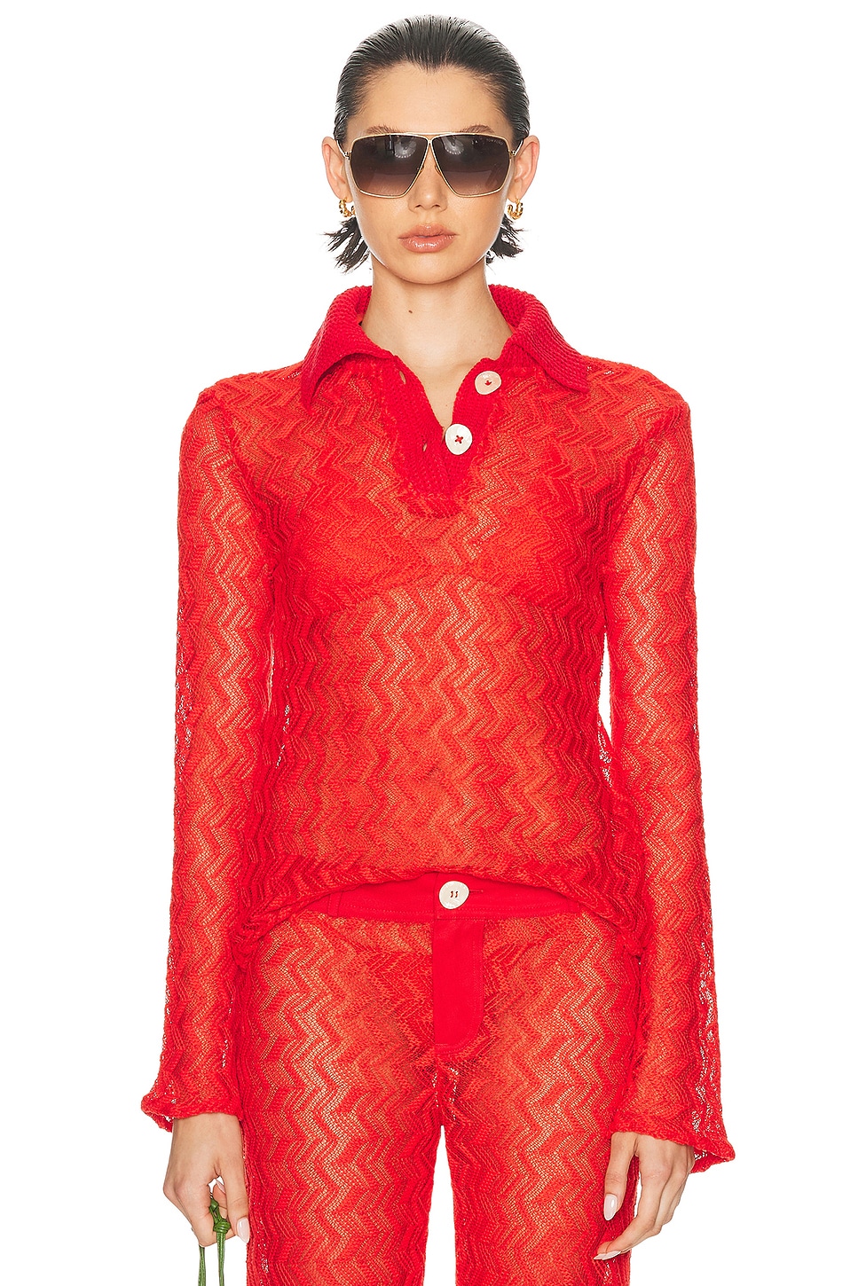 Eliou Andre Top in Red Ziggy - Red.  XS also in L