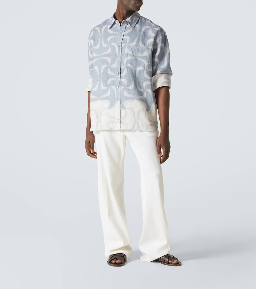 Mantra printed linen shirt