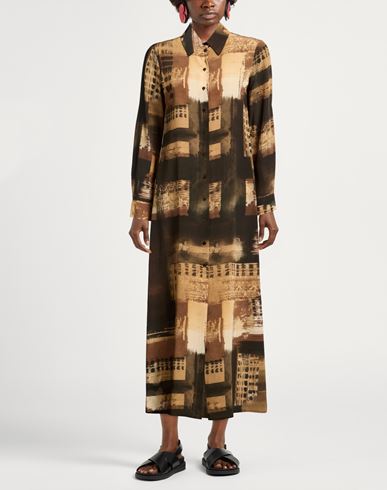 Momoní Woman Maxi dress Military green Size 10 Silk