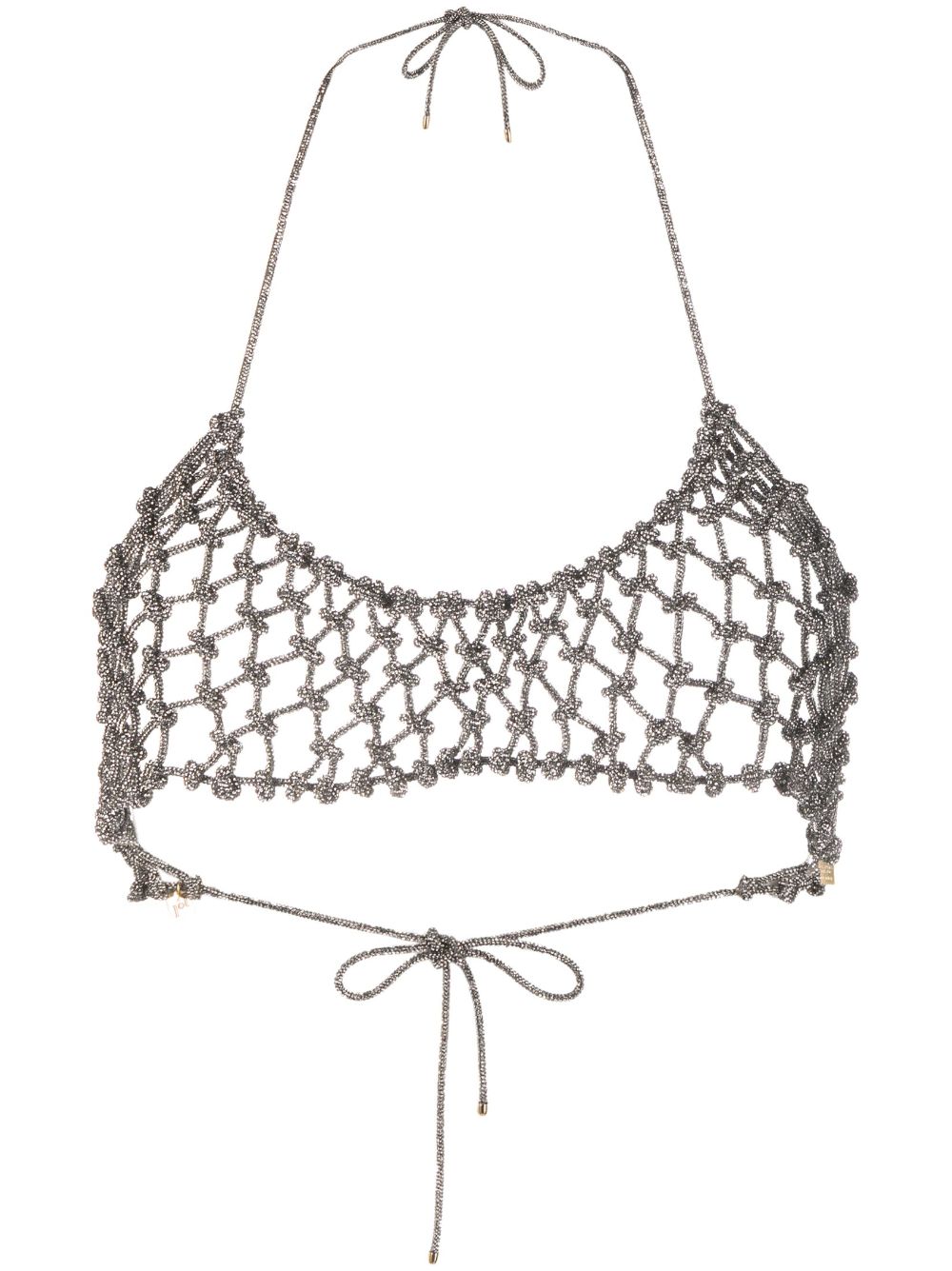 Nodi crystal-embellished bra - Silver