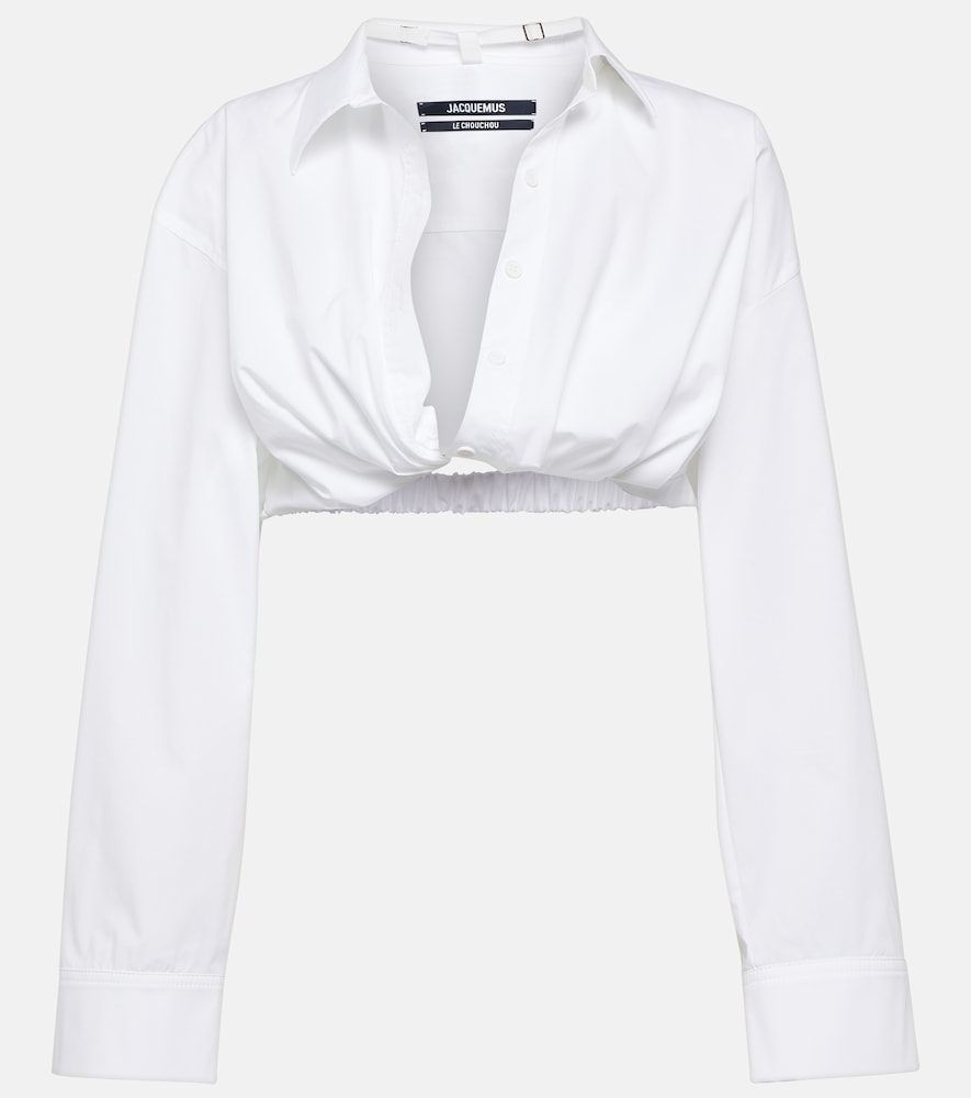 La Chemise Bahia cotton-blend cropped top